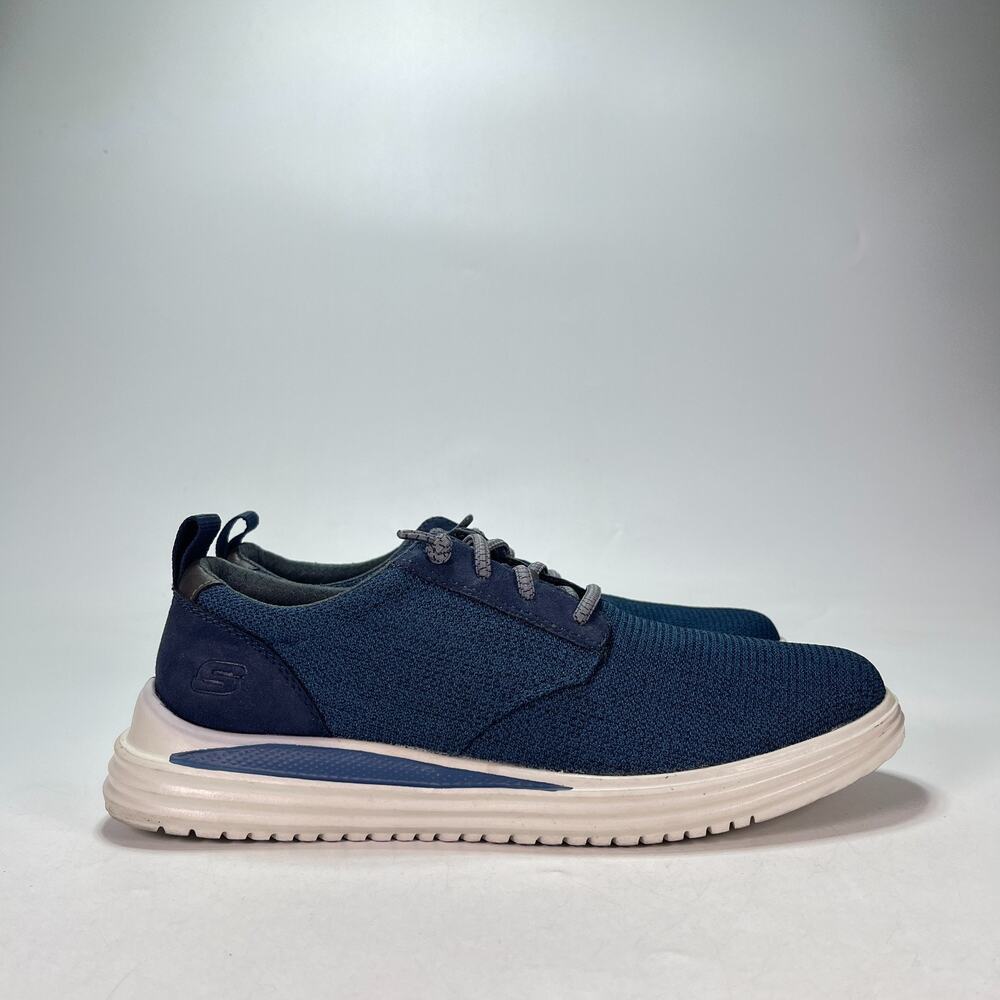 Skechers Proven Gladwin Navy Casual Oxford Lifestyle Sneakers 204669 Mens Size 9